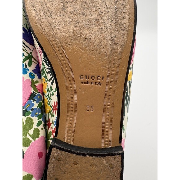 Gucci x Ken Scott Jordaan Floral Print Loafers Gold Horse-bit Accents Sz EU 38 - Picture 12 of 13